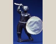 Davie Atchealak (b. 1947), Drummer, 1984, Serpentine, bone