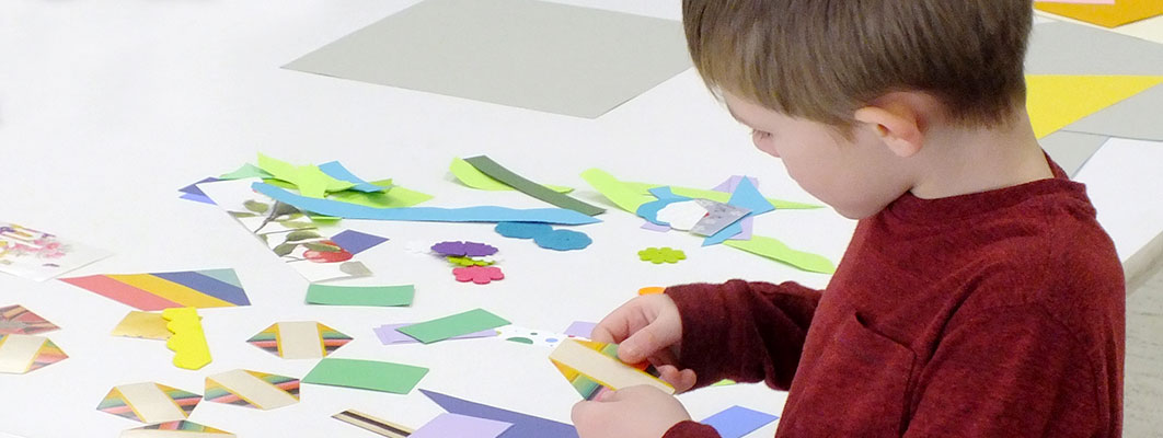 A child drawing as part of a DRAW NoMI collaborative event