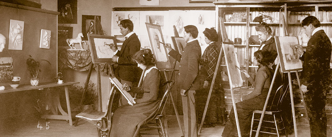 F. Johnston, Miss Forester’s art class at Carlisle Indian School, ca. 1901; photograph, variable size; Courtesy of Cumberland County Historical Society, Carlisle, PA.