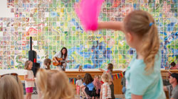 Children dancing to Miriam Pico at the Rainbow Storytime on June 3rd.