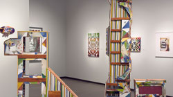 Installation of Material World: Ten Women at the Muskegon Museum of Art.