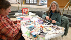 Adults participating in a Second Sunday Art Project.